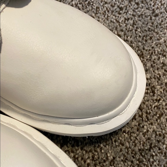 Dr. Martens White Leather Lace-Up Boots